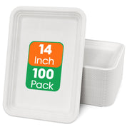 14 in Disposable Cutting - Resistant Compostable Trays｜BPI Certified, PFAS - Free - ECOlipak