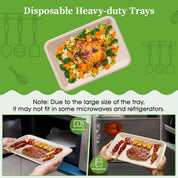 14 in Disposable Cutting - Resistant Compostable Trays｜BPI Certified, PFAS - Free - ECOlipak