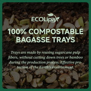 14 in Disposable Cutting - Resistant Compostable Trays｜BPI Certified, PFAS - Free - ECOlipak