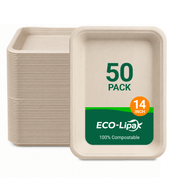 14 in Disposable Cutting-Resistant Compostable Trays｜PFAS-Free, BPA-Free - ECO-Lipak