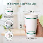 Vasos Compostables Ecológicos para Bebidas Calientes｜Sin BPA, Sin Plástico