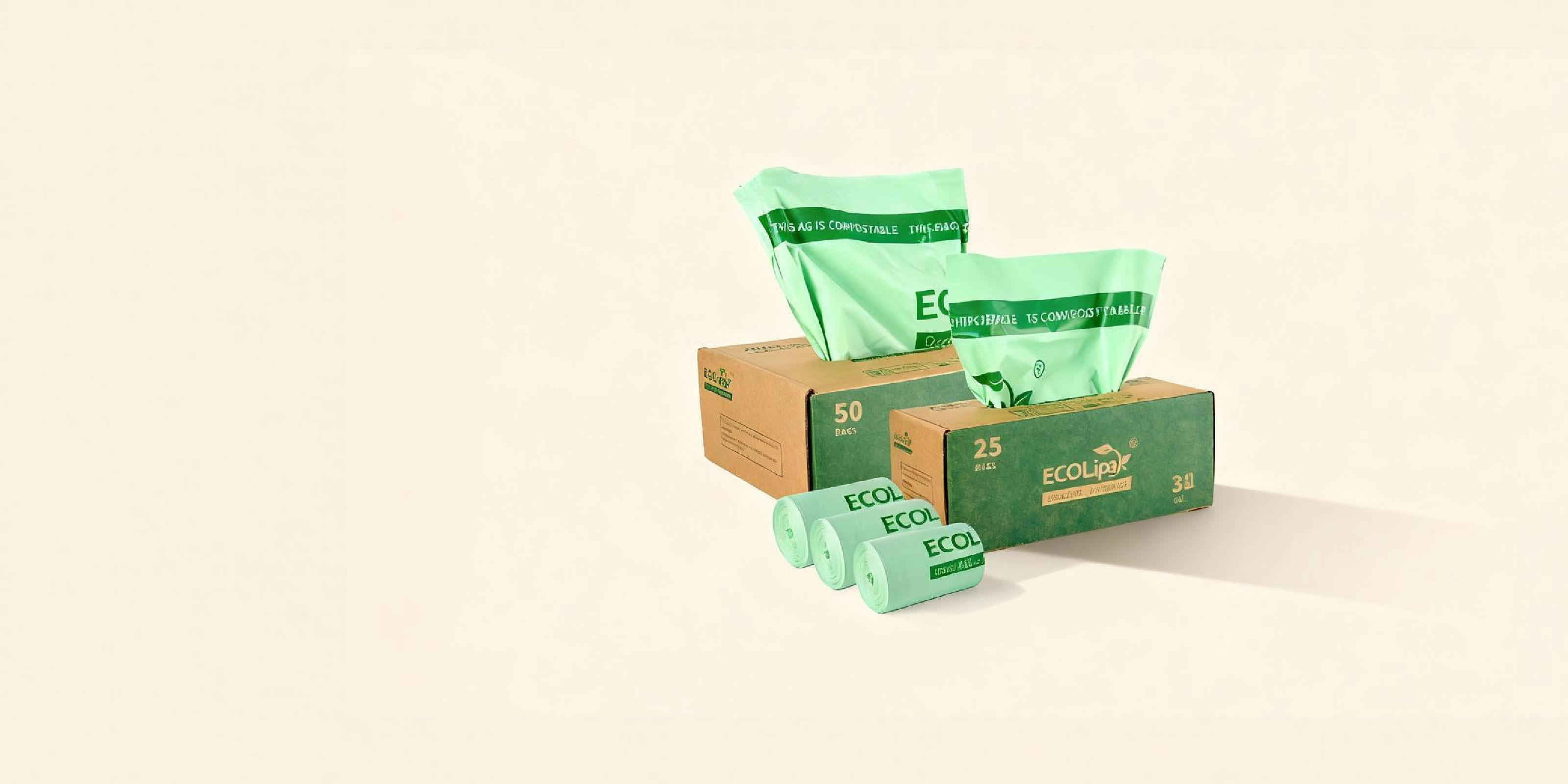 White tissue box with three tissues pulled out on a cream background.