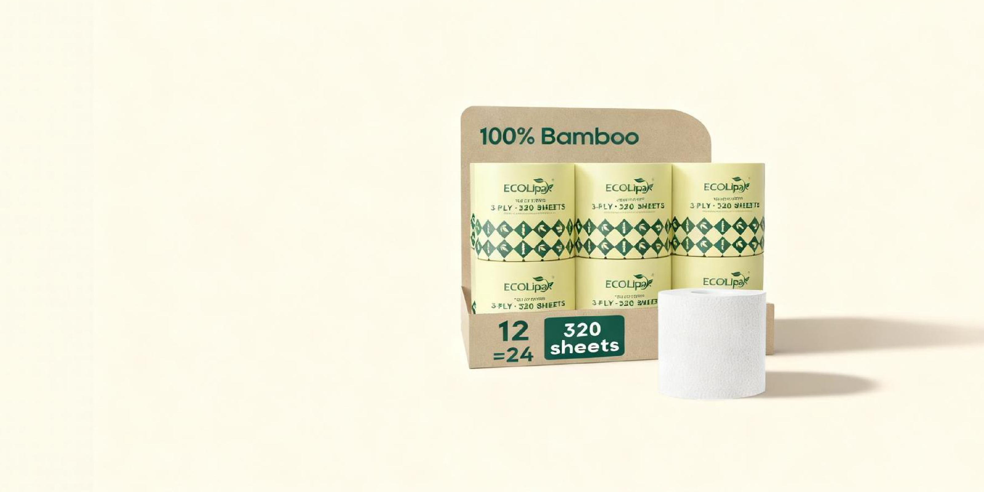 EcoLipak compostable bags in various sizes (25, 30, 50 bags) and rolls, promoting sustainable waste management.