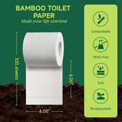 2 - ply Soft Absorbent Bamboo Toilet Paper | PFAS - Free, Chemical - Free - ECO - Lipak