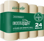 2-Ply Lint-Free Absorbent Natural Bamboo Toilet Paper | Septic-Safe, Non-Toxic