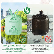2.6/13 Gallon Easy-Tie Compostable Trash Bags with Handles for Countertop Bins & Pet Mess Cleanup｜BPI Certified, OK Compost - ECO-Lipak