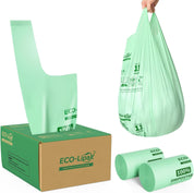 2.6/13 Gallon Easy-Tie Compostable Trash Bags with Handles for Countertop Bins & Pet Mess Cleanup｜BPI Certified, OK Compost - ECO-Lipak