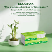 3 - Ply White Bamboo Facial Tissues | Soft, Hypoallergenic & Tree - Free - ECOlipak