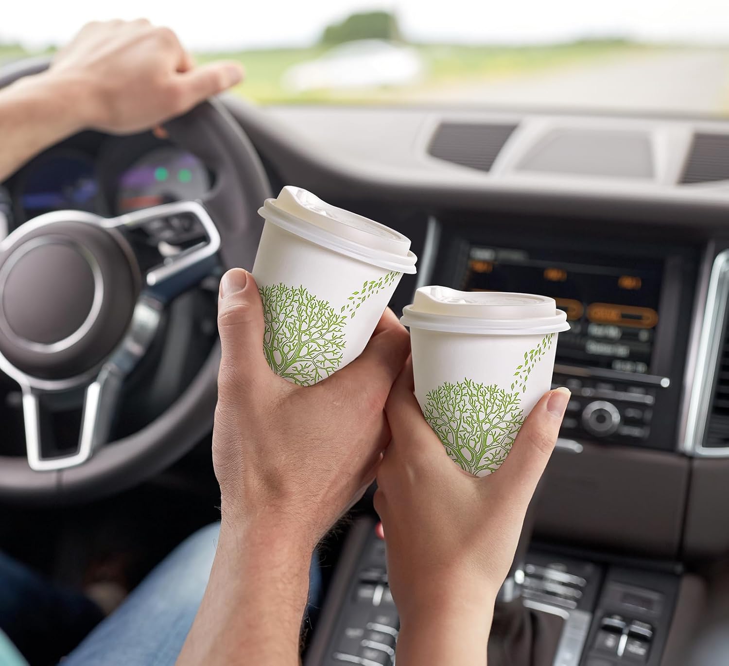 3.15 in Disposable Leak - Proof CPLA Cup Lid｜8oz Fit, Compostable - ECO - Lipak