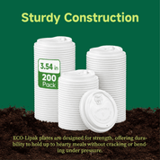 3.54 in Disposable Leak - Proof CPLA Cup Lid｜Universal Fit, Compostable - ECO - Lipak