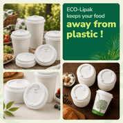 3.54 in Disposable Leak - Proof CPLA Cup Lid｜Universal Fit, Compostable - ECO - Lipak