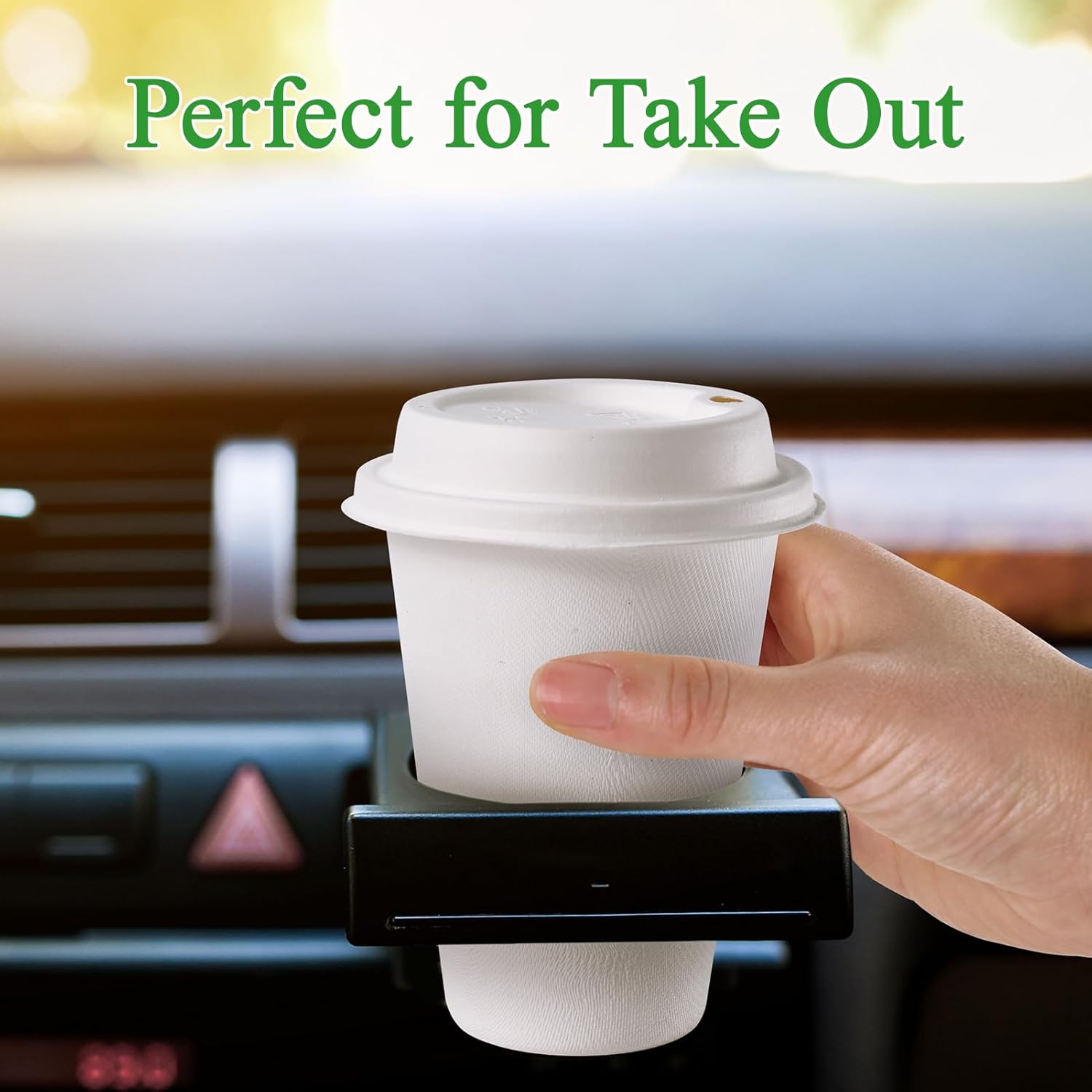 3.54in Disposable Leak - Proof Sugarcane Cup Lid｜Universal Fit, Compostable - ECO - Lipak