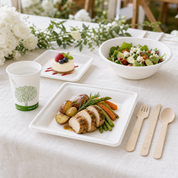 White Multi-Course Tableware Set for Weddings, Receptions & Celebrations