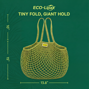 Mesh Grocery Bag Reusable Cotton Shopping Tote with Long Handles for Daily Outing, Shopping & Beach