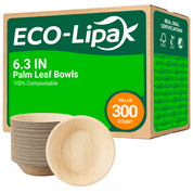 5 in /6.3 in Heavy - Duty Palm Leaf Bowls｜BPA - Free, Toxin - Free - ECO - Lipak