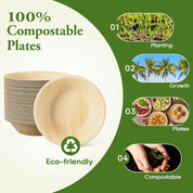 5 in /6.3 in Heavy - Duty Palm Leaf Bowls｜BPA - Free, Toxin - Free - ECO - Lipak