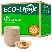 5 in /6.3 in Heavy - Duty Palm Leaf Bowls｜BPA - Free, Toxin - Free - ECO - Lipak
