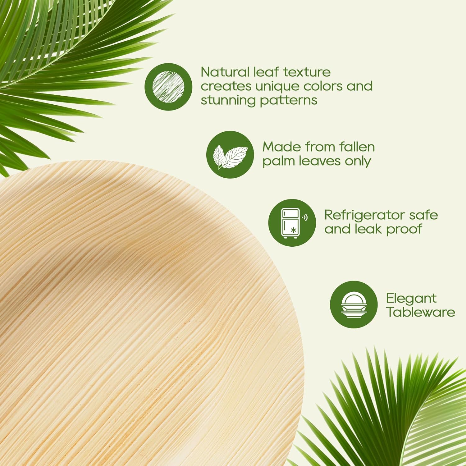 5 in /6.3 in Heavy - Duty Palm Leaf Bowls｜BPA - Free, Toxin - Free - ECO - Lipak