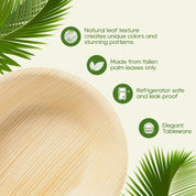 5 in /6.3 in Heavy - Duty Palm Leaf Bowls｜BPA - Free, Toxin - Free - ECO - Lipak