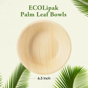 5 in /6.3 in Heavy - Duty Palm Leaf Bowls｜BPA - Free, Toxin - Free - ECO - Lipak