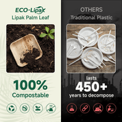 6 in / 10 in Square Heavy - Duty Compostable Palm Leaf Plate｜Toxin - Free, Plastic - Free - ECOlipak