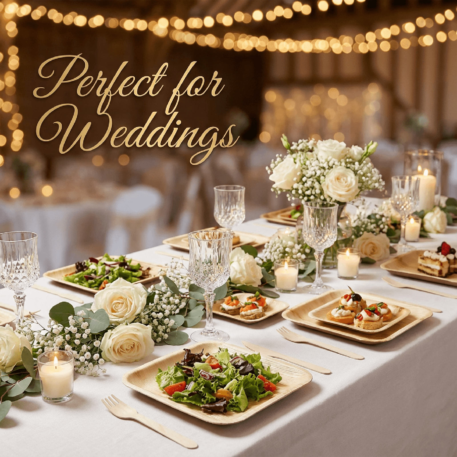 6 in / 10 in Square Heavy - Duty Compostable Palm Leaf Plate｜Toxin - Free, Plastic - Free - ECOlipak