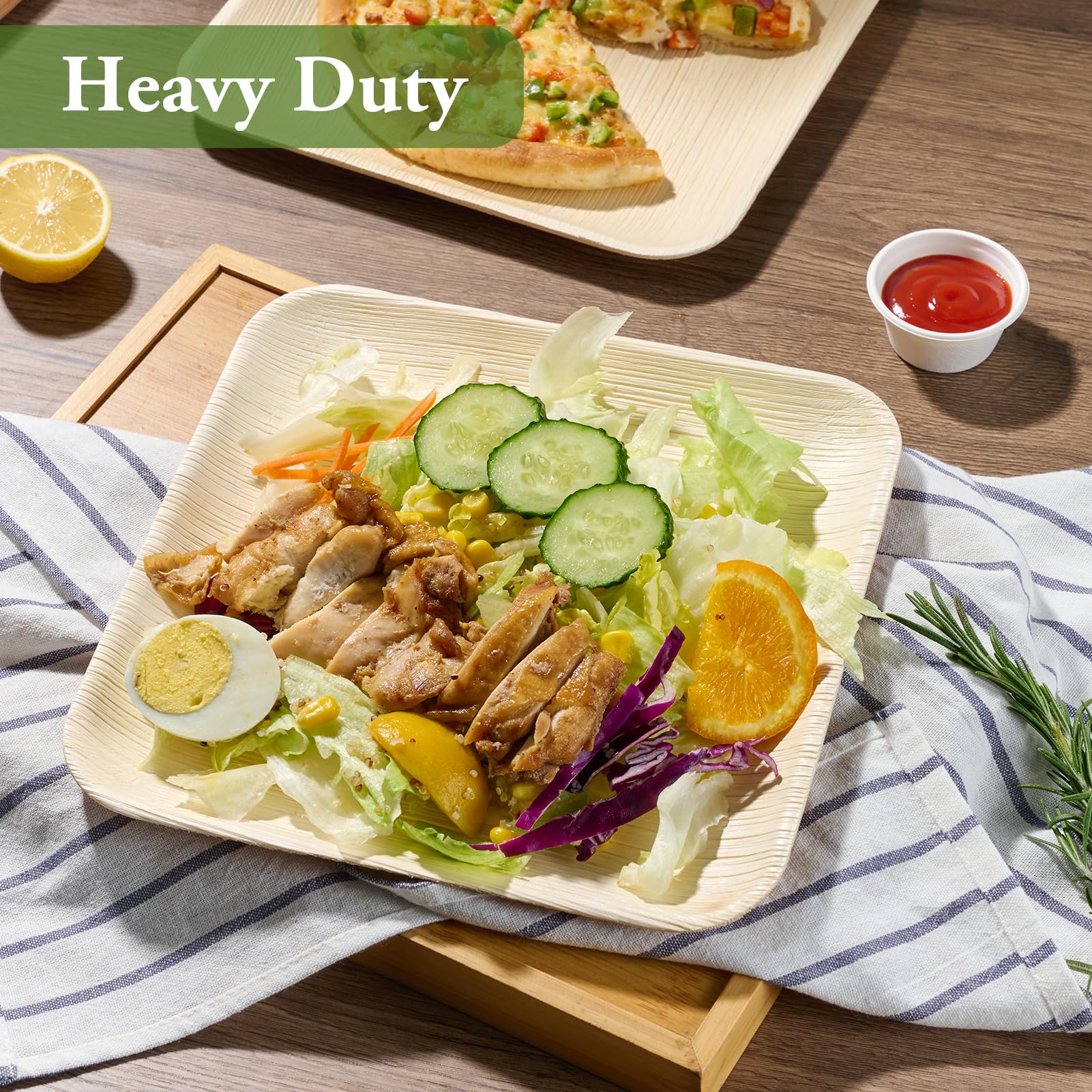 6 in / 10 in Square Leak - Proof Palm Leaf Plates｜BPA - Free, Toxin - Free - ECOlipak