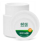 7 & 9 in Microwave-Safe Sugarcane Compostable Plates｜BPI Certified, PFAS-Free, BPA-Free - ECO-Lipak