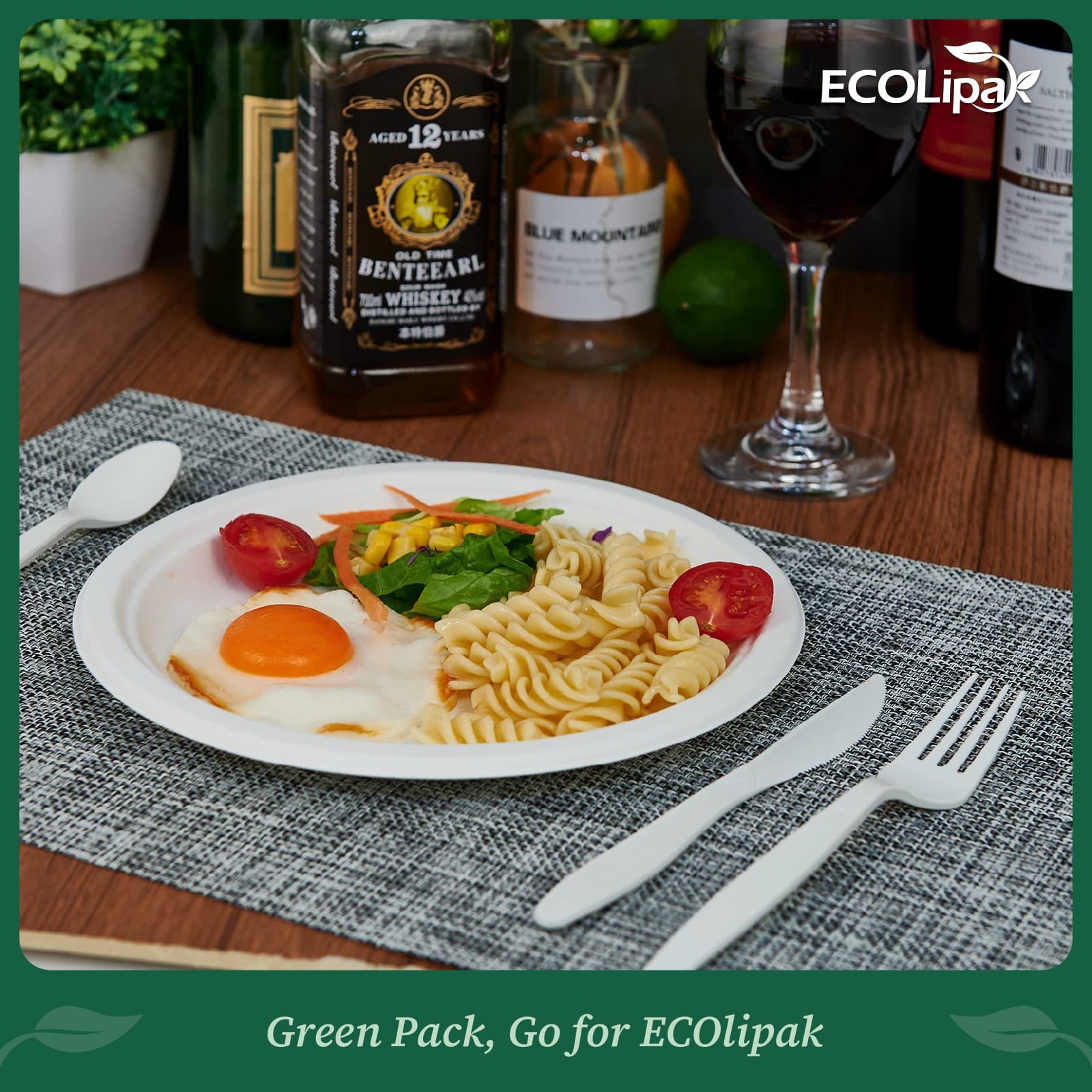 7 & 9 in Microwave - Safe Sugarcane Compostable Plates｜BPI Certified, Toxin - Free - ECOlipak