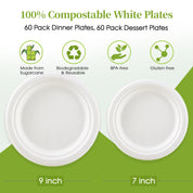 7 & 9 in Microwave - Safe Sugarcane Compostable Plates｜BPI Certified, Toxin - Free - ECOlipak