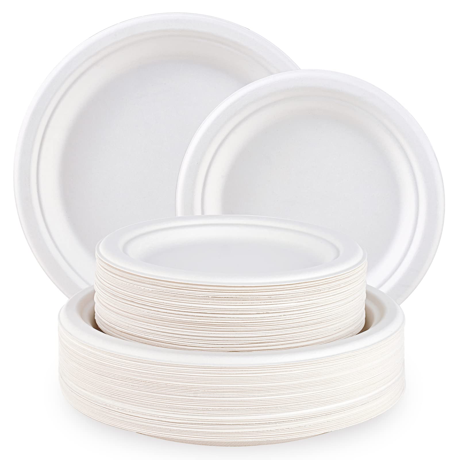 7 & 9 in Microwave - Safe Sugarcane Compostable Plates｜BPI Certified, Toxin - Free - ECOlipak
