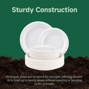 7 & 9 in Microwave - Safe Sugarcane Compostable Plates｜BPI Certified, Toxin - Free - ECOlipak