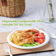 7 & 9 in Microwave - Safe Sugarcane Compostable Plates｜BPI Certified, Toxin - Free - ECOlipak