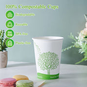 Compostable Paper Coffee Cups with CPLA Lids