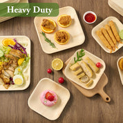 7.85 & 10 in Square Compostable Palm Leaf Plate Sets｜BPA Free, Toxin - Free - ECOlipak