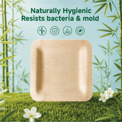 7in/10in Premium Square Organic Bamboo Plates Heavy - Duty & Fine - Grain Design | BPA - Free, Non - Toxic - ECO - Lipak