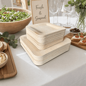 7in/10in Premium Square Organic Bamboo Plates Heavy - Duty & Fine - Grain Design | BPA - Free, Non - Toxic - ECO - Lipak