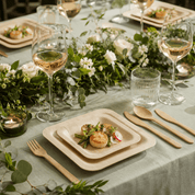 7in/10in Premium Square Organic Bamboo Plates Heavy - Duty & Fine - Grain Design | BPA - Free, Non - Toxic - ECO - Lipak