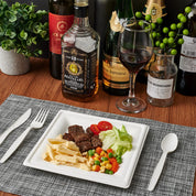 8 & 10 in Square Heat - Resistant Sugarcane Compostable Plates｜BPI Certified, BPA - Free - ECOlipak