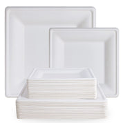 8 & 10 in Square Heat - Resistant Sugarcane Compostable Plates｜BPI Certified, BPA - Free - ECOlipak