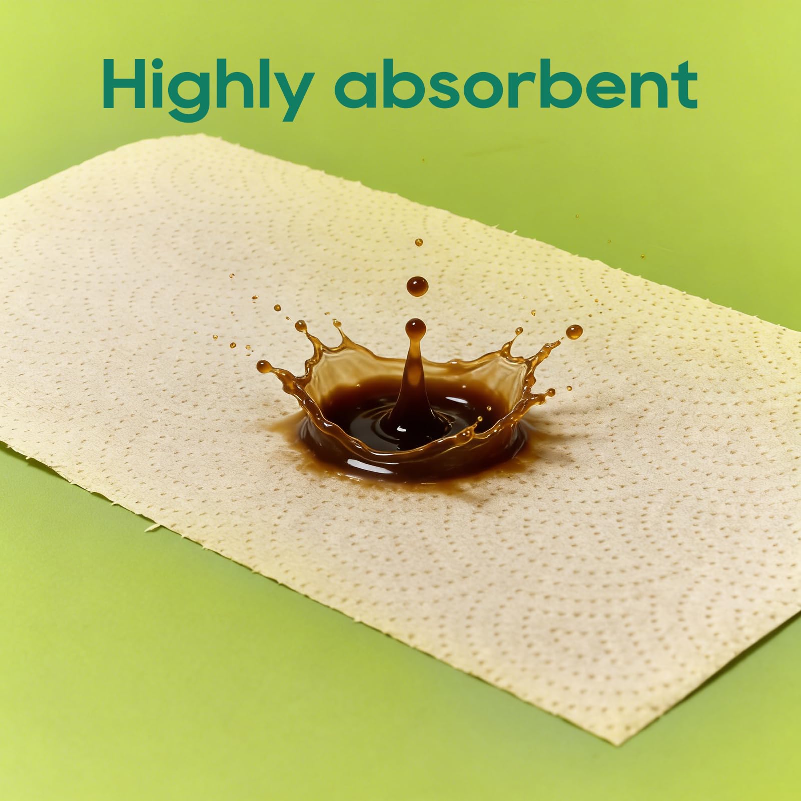 8 Rolls 2 - Ply Unbleached Bamboo Kitchen Paper Towels | Food Safe, Strong & Absorbent - ECOlipak