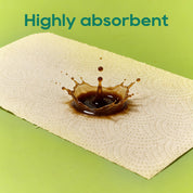 8 Rolls 2 - Ply Unbleached Bamboo Kitchen Paper Towels | Food Safe, Strong & Absorbent - ECOlipak