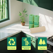 8 Rolls 2 - Ply Unbleached Bamboo Kitchen Paper Towels | Food Safe, Strong & Absorbent - ECOlipak