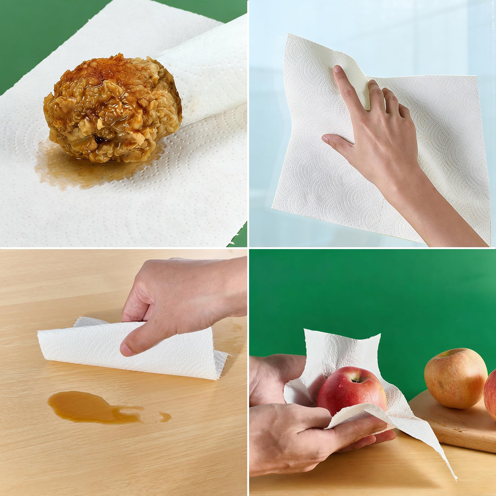 8 Rolls 2 - Ply White Kitchen Bamboo Paper Towels | Soft, Lint - Free & Food Safe - ECOlipak