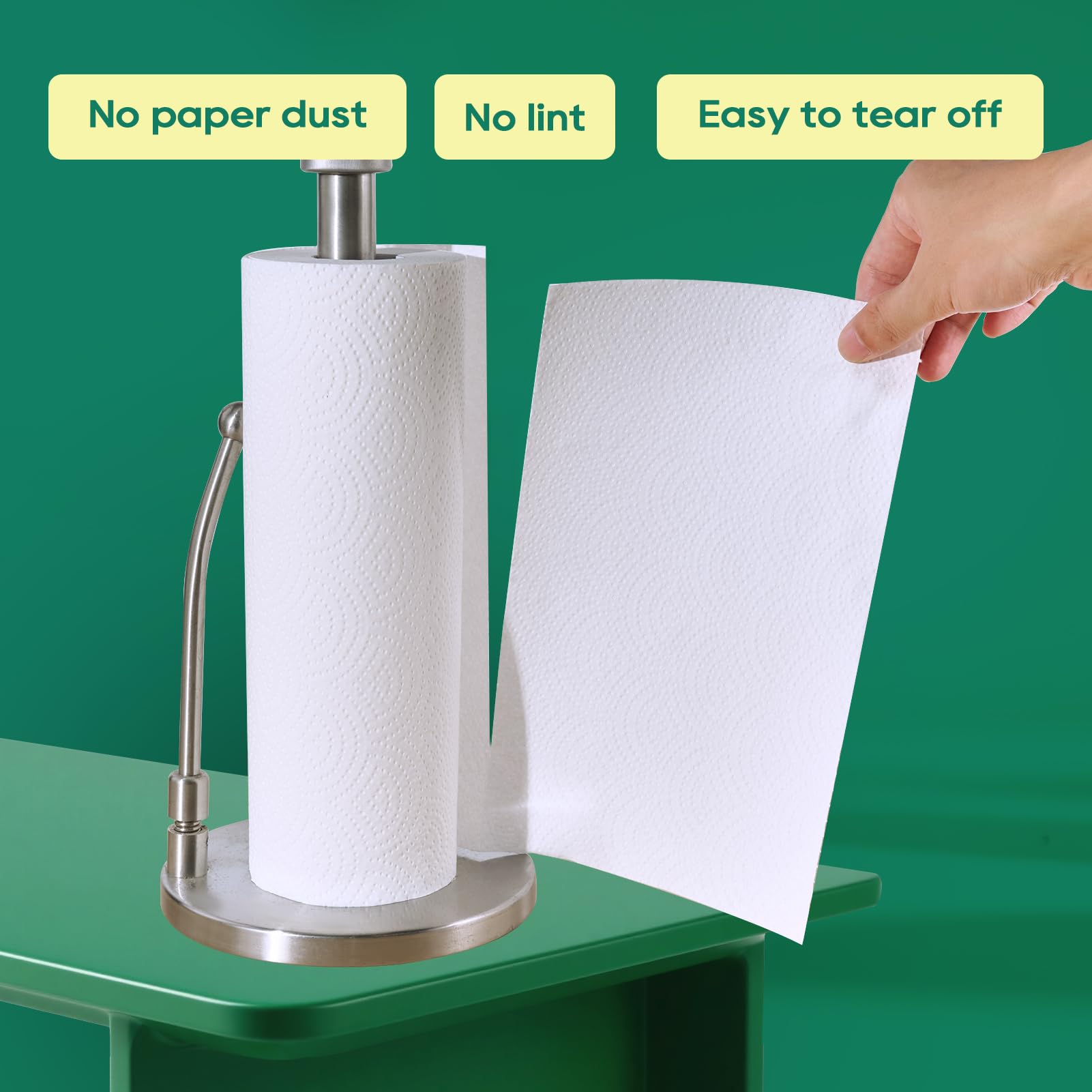 8 Rolls 2 - Ply White Kitchen Bamboo Paper Towels | Soft, Lint - Free & Food Safe - ECOlipak