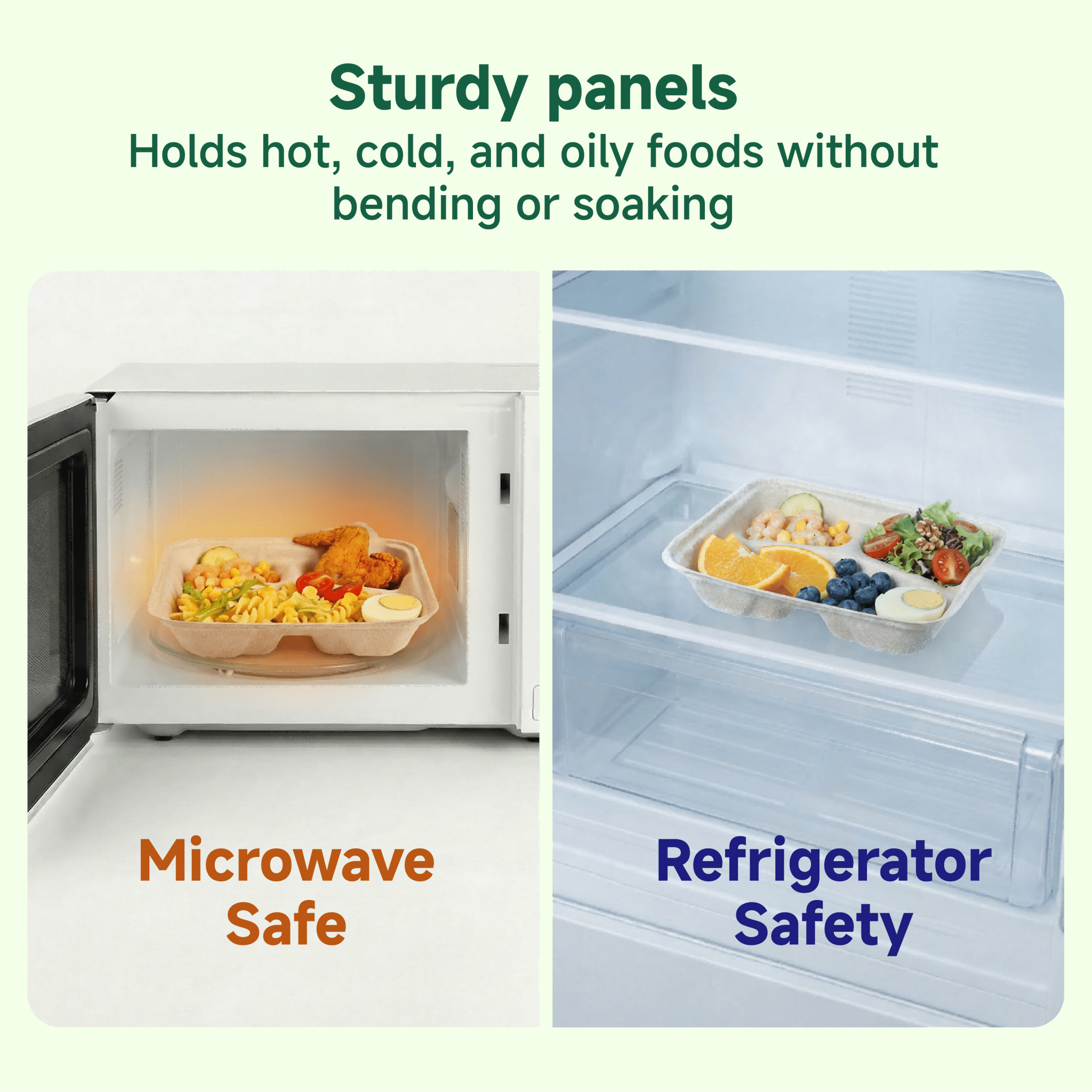 8 x 8 in Clamshell Heavy - Duty Leak - Resistant Sugarcane To Go Boxes｜BPA - Free, Toxin - Free - ECO - Lipak