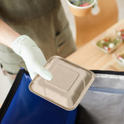 8 x 8 in Clamshell Heavy - Duty Leak - Resistant Sugarcane To Go Boxes｜BPA - Free, Toxin - Free - ECOlipak