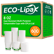 8oz/12oz/16 oz Heat - Resistant Multi - Purpose Compostable Cups with CPLA Lid｜BPA - Free, Toxin - Free - ECO - Lipak