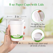 8oz/12oz/16 oz Heat - Resistant Multi - Purpose Compostable Cups with CPLA Lid｜BPA - Free, Toxin - Free - ECO - Lipak