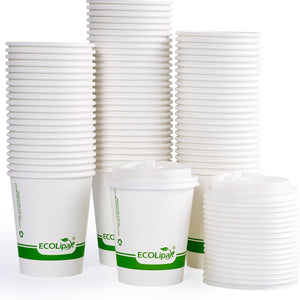 8oz/12oz/16 oz Heat - Resistant Multi - Purpose Compostable Cups with CPLA Lid｜BPA - Free, Toxin - Free - ECO - Lipak